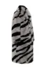 Dark Grey Zebra Pattern Imitation Oversized Long Faux Fur Shearling Coat sold by Zapaka