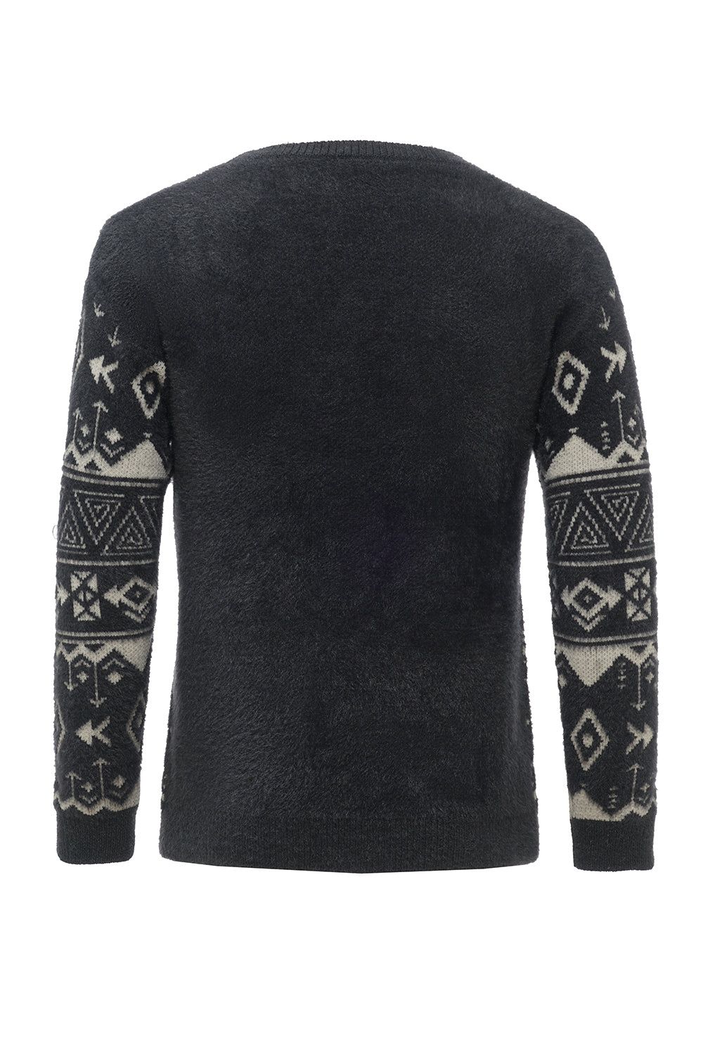 Black Crew Neck Knitted Men Sweater sold by Zapaka product image thumbnail 2