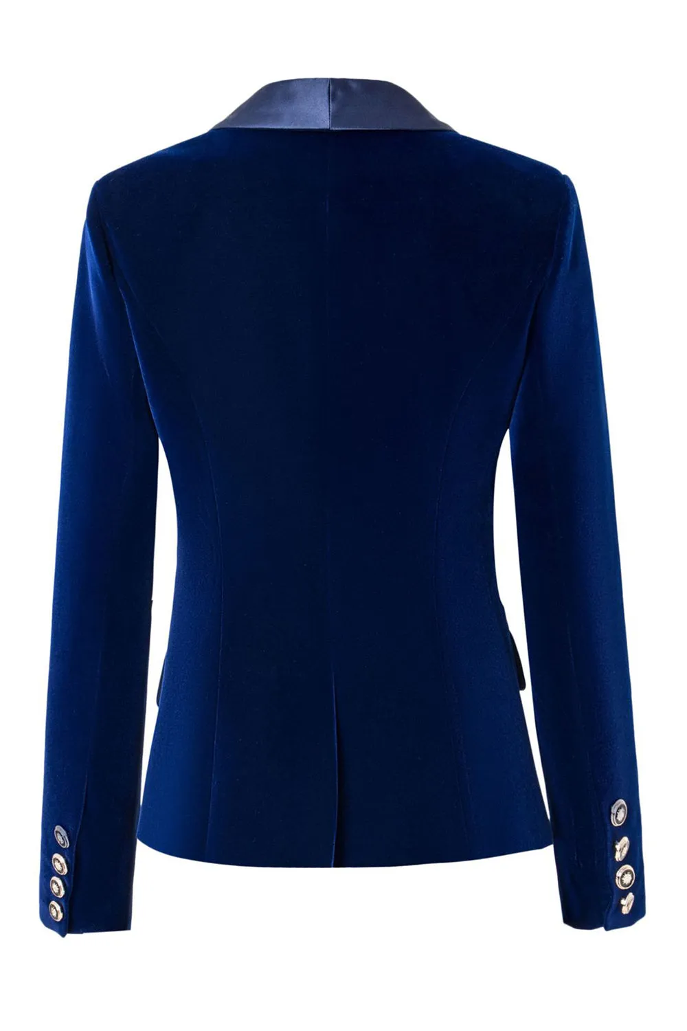 Black Slim Fit Buttoned Velvet Women Blazer sold by Zapaka product image thumbnail 5