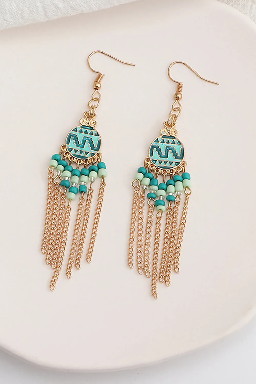 Pink Boho Style Drop Earrings sold by Zapaka product image thumbnail 4
