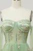 Green Off The Shoulder Long Sleeves A-Line Prom Dress sold by Zapaka