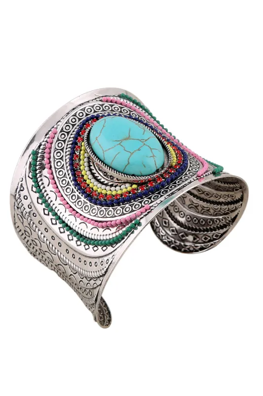 Peacock Blue Boho Style Bracelet sold by Zapaka