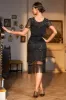 Black Beaded Gatsby Fringed Flapper Dress sold by Zapaka