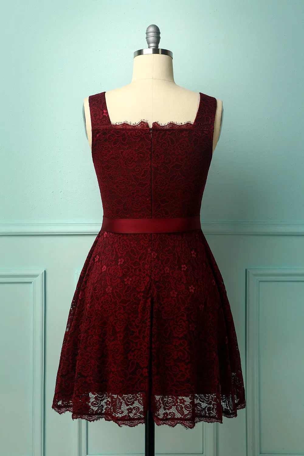 Burgundy Sleeveless Lace sold by Zapaka product image thumbnail 2