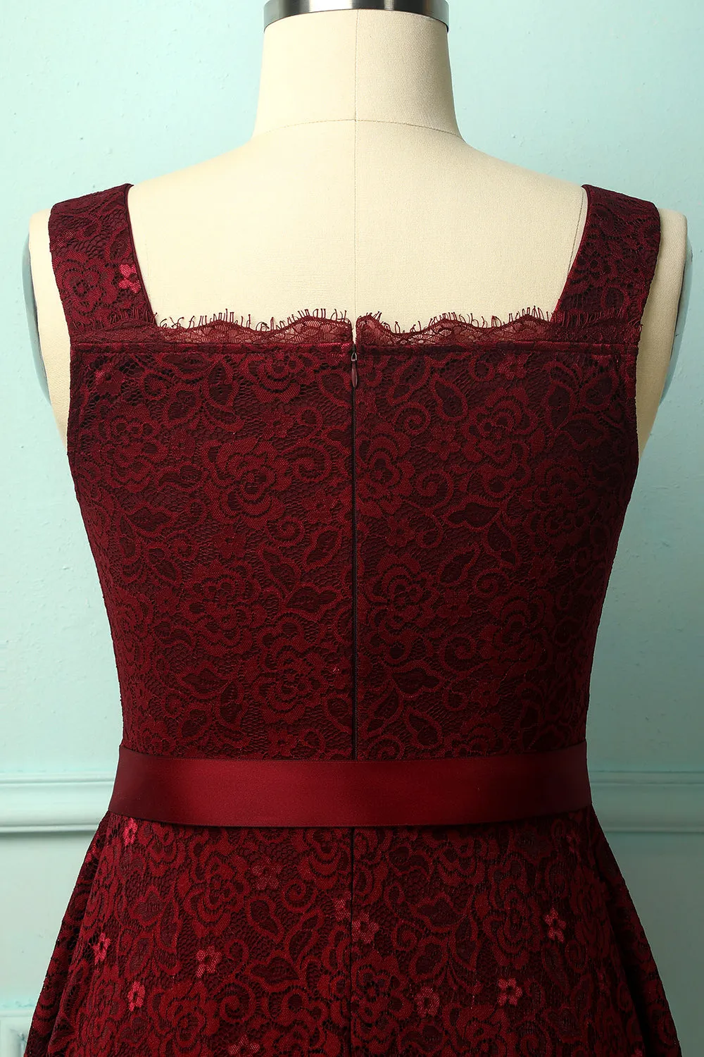 Burgundy Sleeveless Lace sold by Zapaka product image thumbnail 4