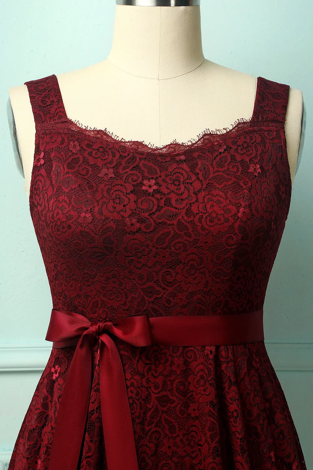 Burgundy Sleeveless Lace sold by Zapaka product image thumbnail 3