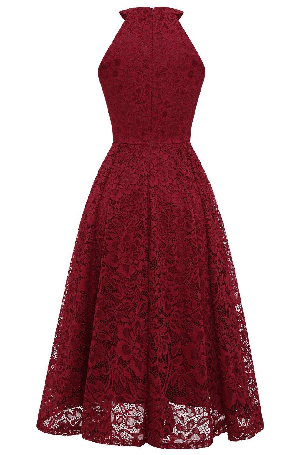 Dark Red Lace Party Dress sold by Zapaka product image thumbnail 2