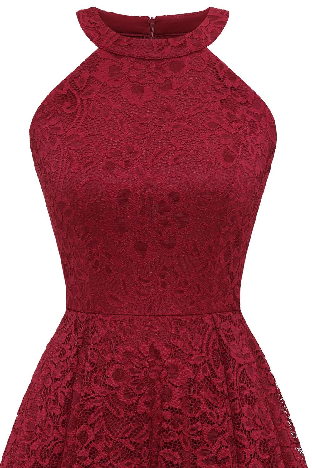 Dark Red Lace Party Dress sold by Zapaka product image thumbnail 3