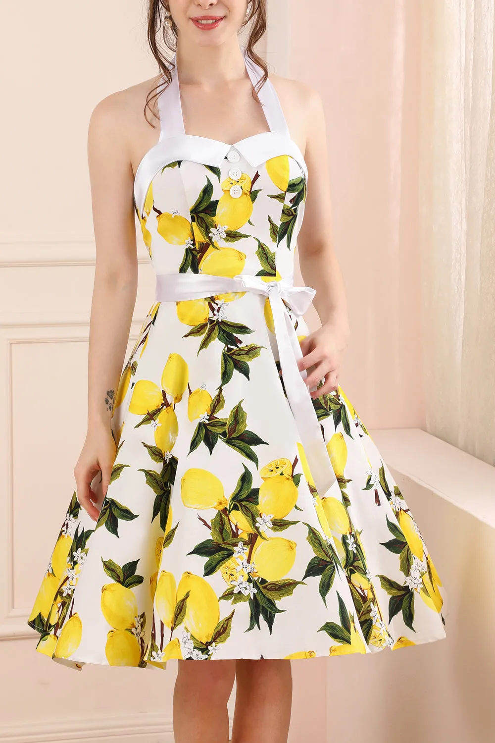 Lemon Halter Dress sold by Zapaka