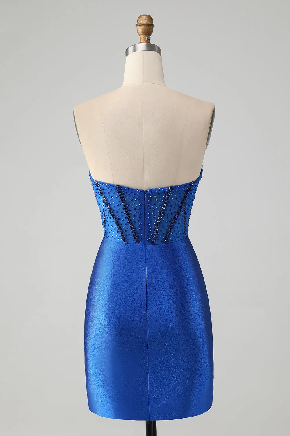 Sparkly Royal Blue Tight Strapless Short Homecoming Dress with Beading sold by Zapaka product image thumbnail 2