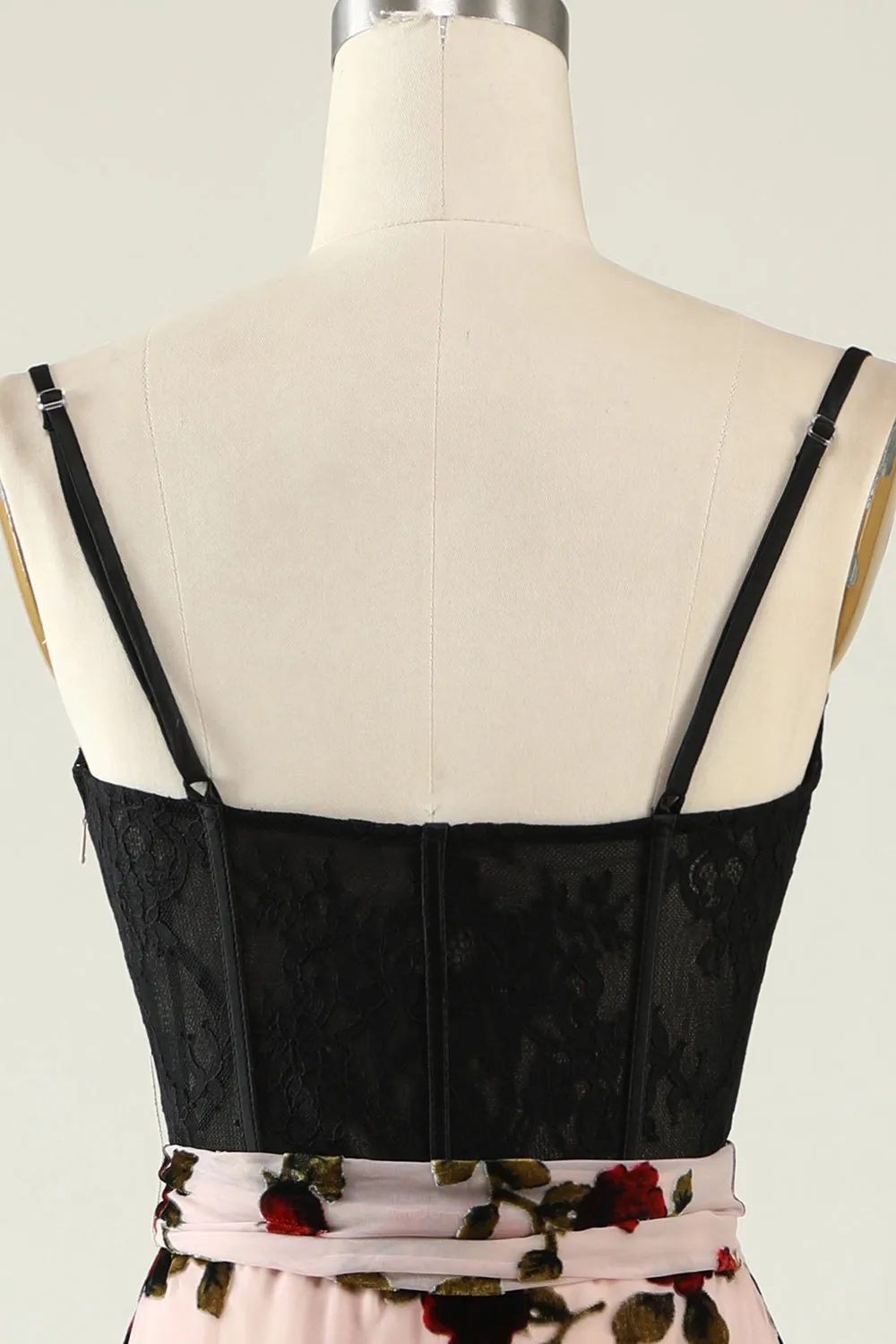 Floral Spaghetti Straps Wedding Guest Dress with Slit sold by Zapaka product image thumbnail 5