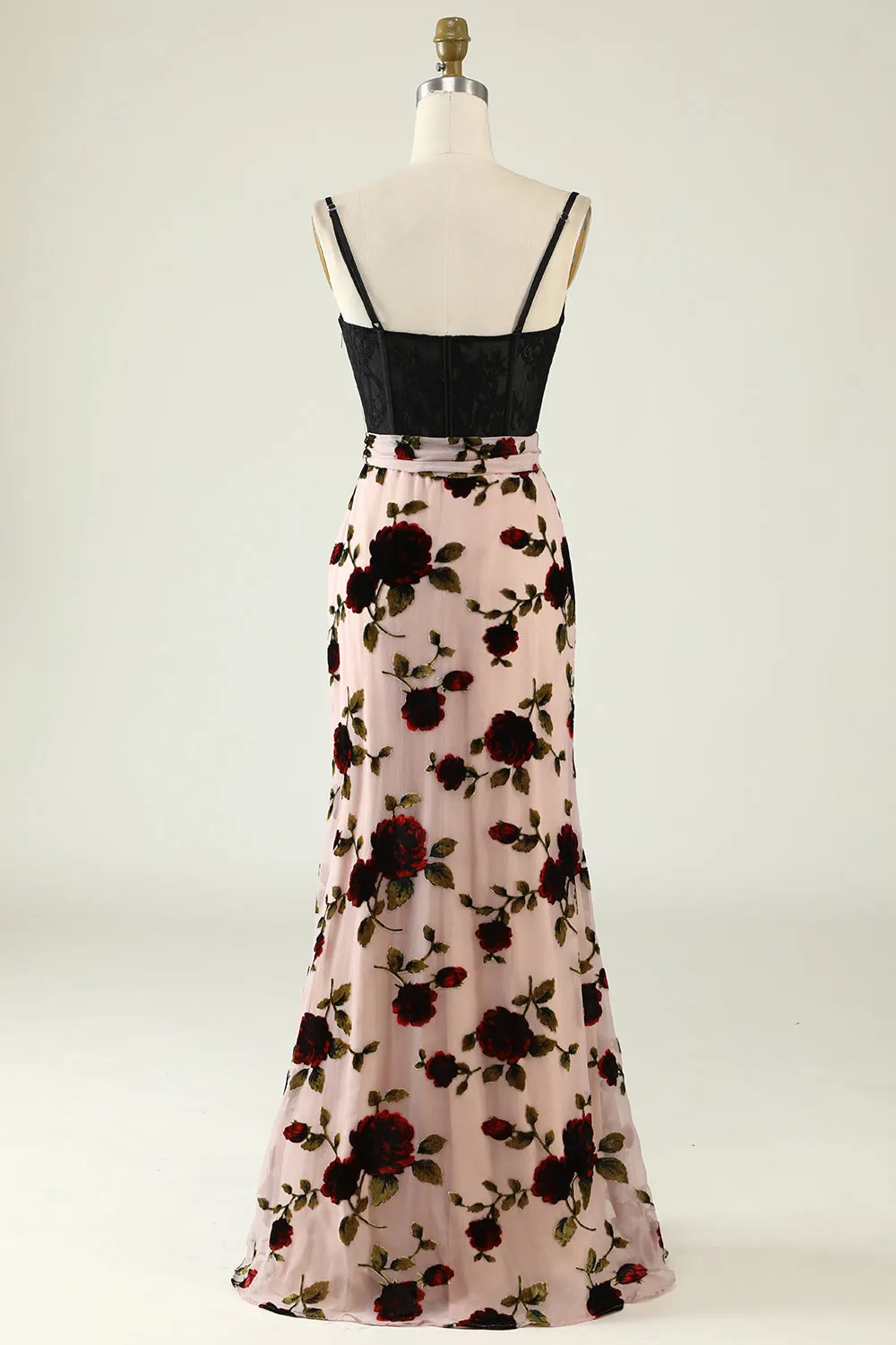 Floral Spaghetti Straps Wedding Guest Dress with Slit sold by Zapaka product image thumbnail 2