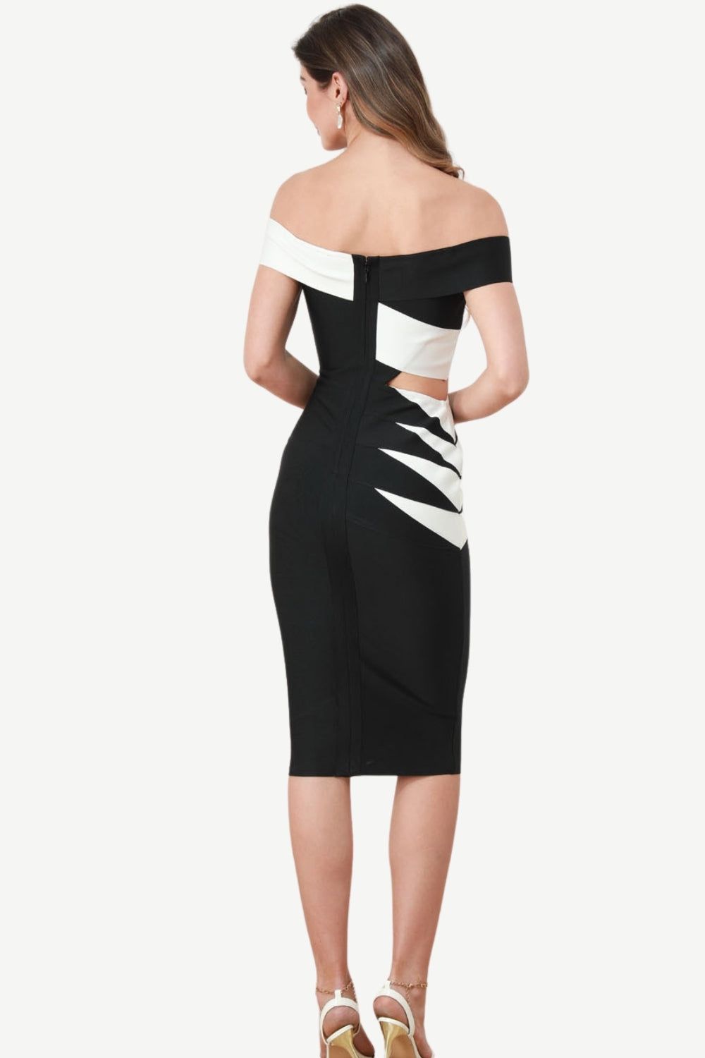 Off The Shoulder Black Cut Out Party Dress sold by Zapaka product image thumbnail 2