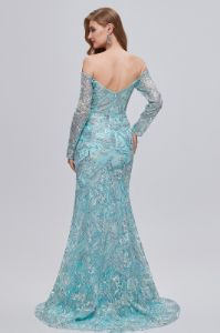 Sparkly Embroidery Mermaid Long Prom Dress sold by Zapaka