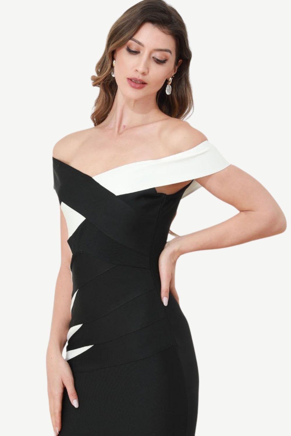 Off The Shoulder Black Cut Out Party Dress sold by Zapaka product image thumbnail 3
