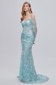 Sparkly Embroidery Mermaid Long Prom Dress sold by Zapaka