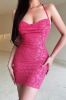 Halter Fuchsia Bodycon Lace Up Back Short Homecoming Dress sold by Zapaka