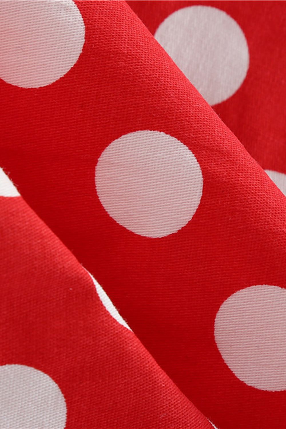 Polka Dots Short Sleeves Red 1950s Swing Dress sold by Zapaka product image thumbnail 4