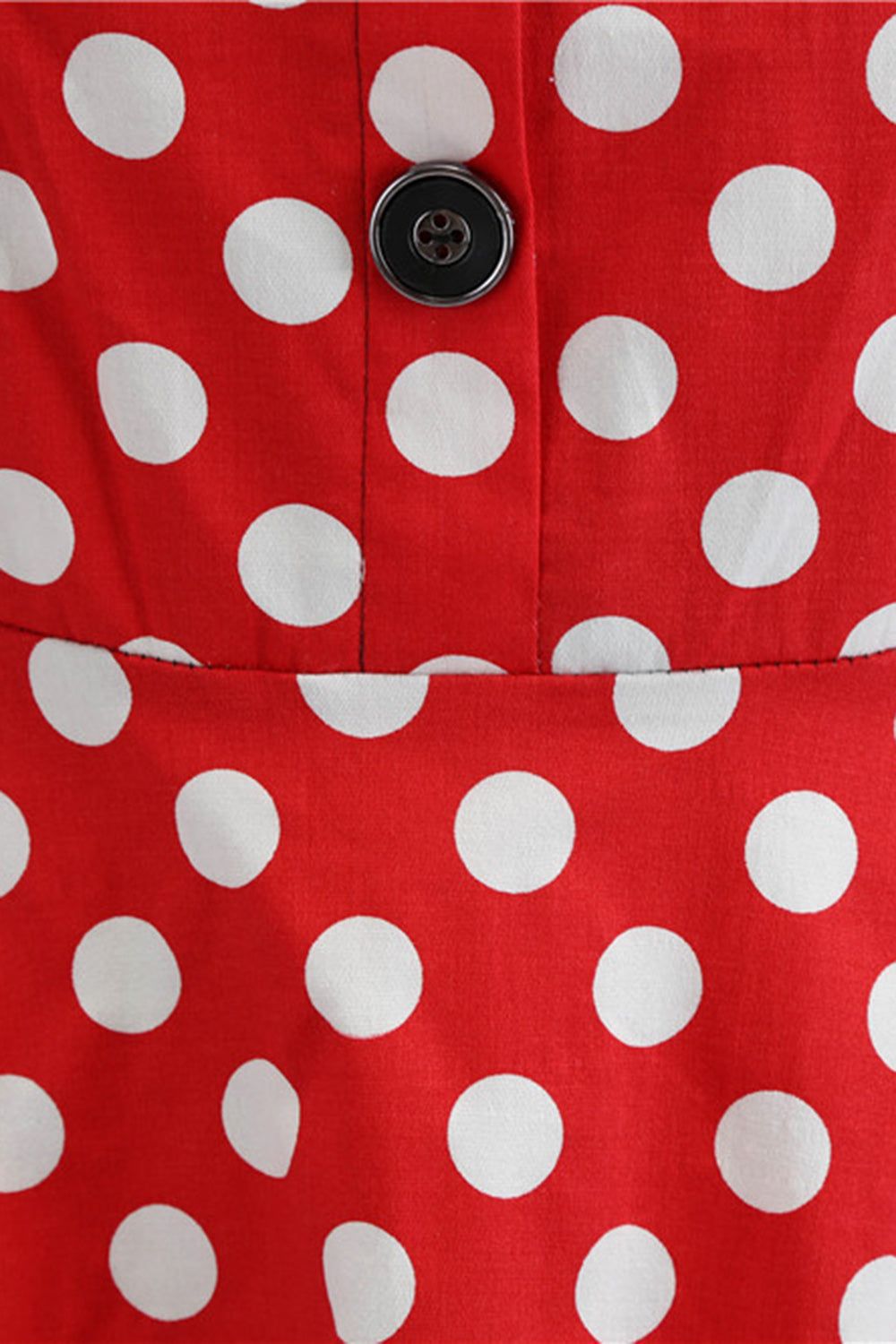 Polka Dots Short Sleeves Red 1950s Swing Dress sold by Zapaka product image thumbnail 3