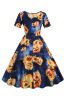 Halloween Short Sleeve Crew Neck Vintage Print Dress sold by Zapaka