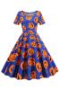 Halloween Short Sleeve Crew Neck Vintage Print Dress sold by Zapaka