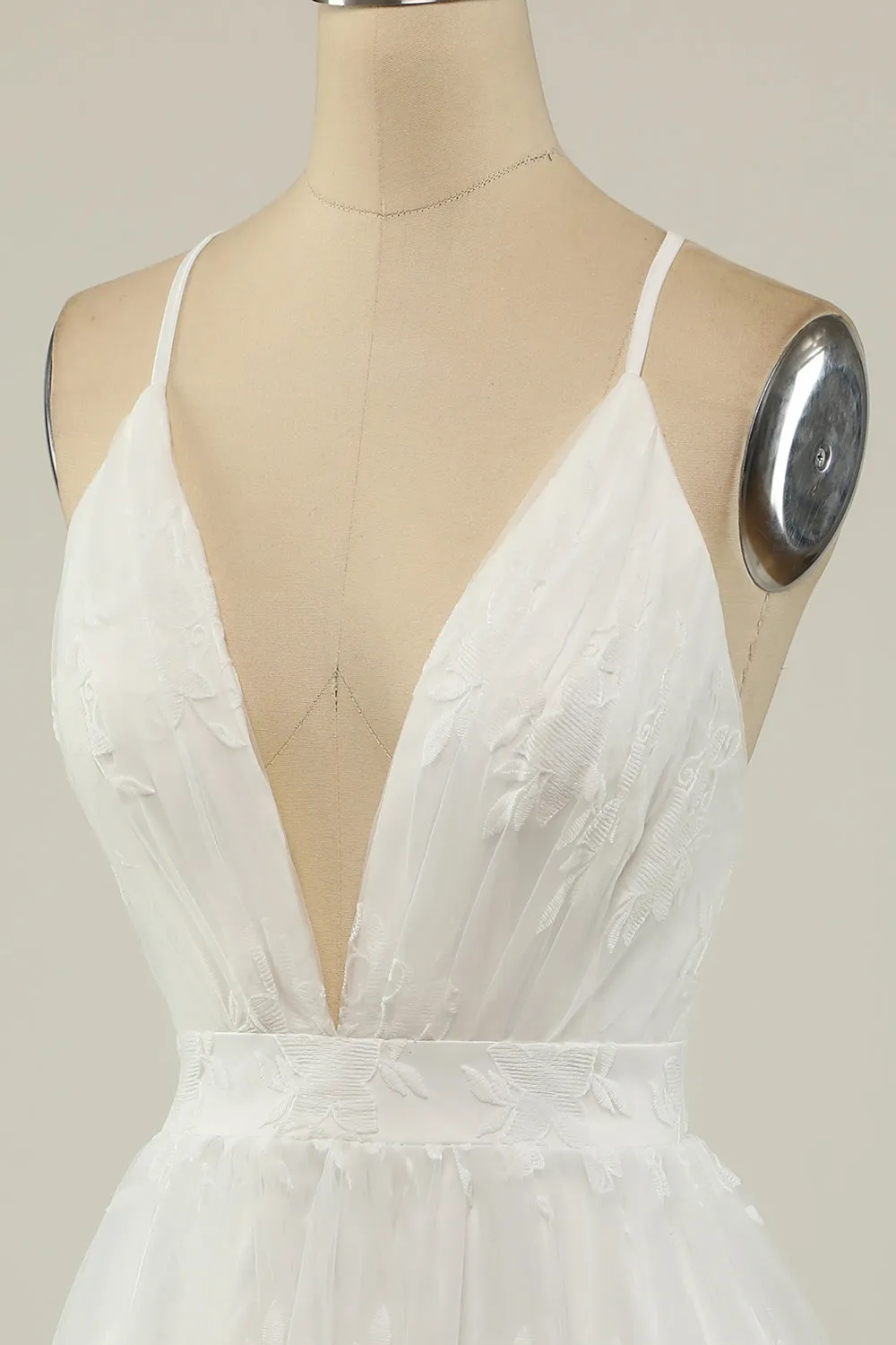 White Spaghetti Straps Short Prom Dress sold by Zapaka product image thumbnail 5