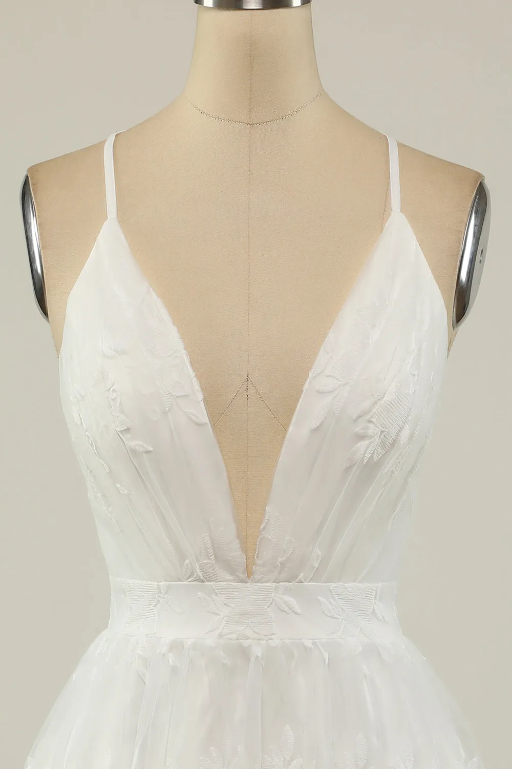 White Spaghetti Straps Short Prom Dress sold by Zapaka product image thumbnail 4