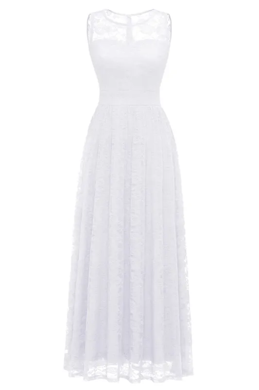 White Long Lace Formal Dress sold by Zapaka