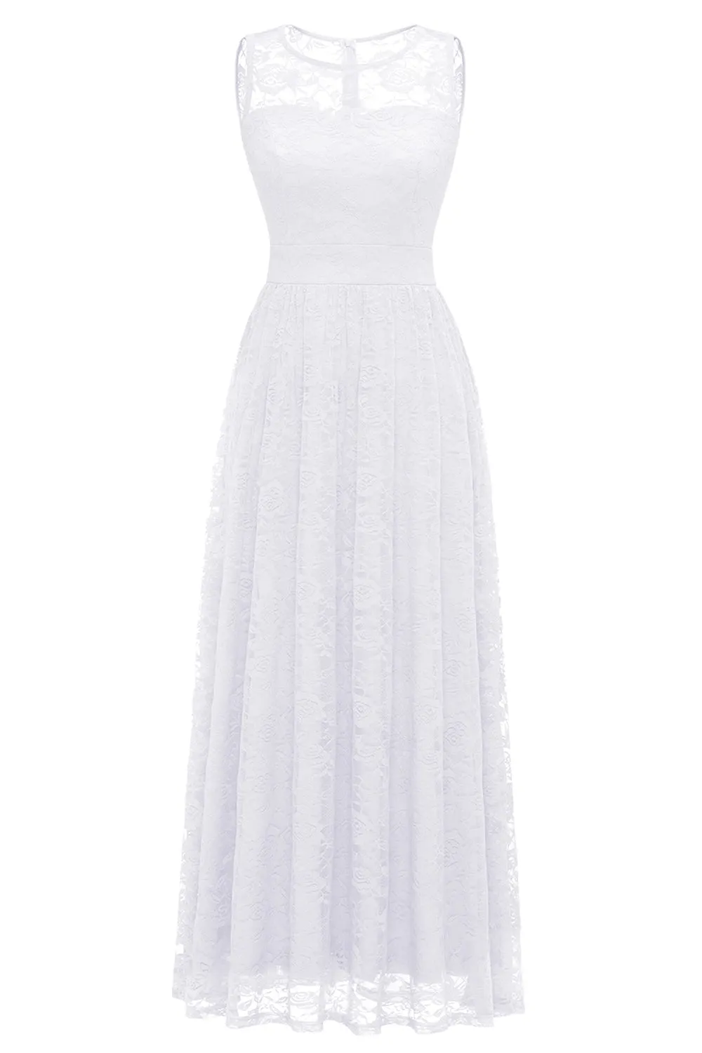 White Long Lace Formal Dress sold by Zapaka