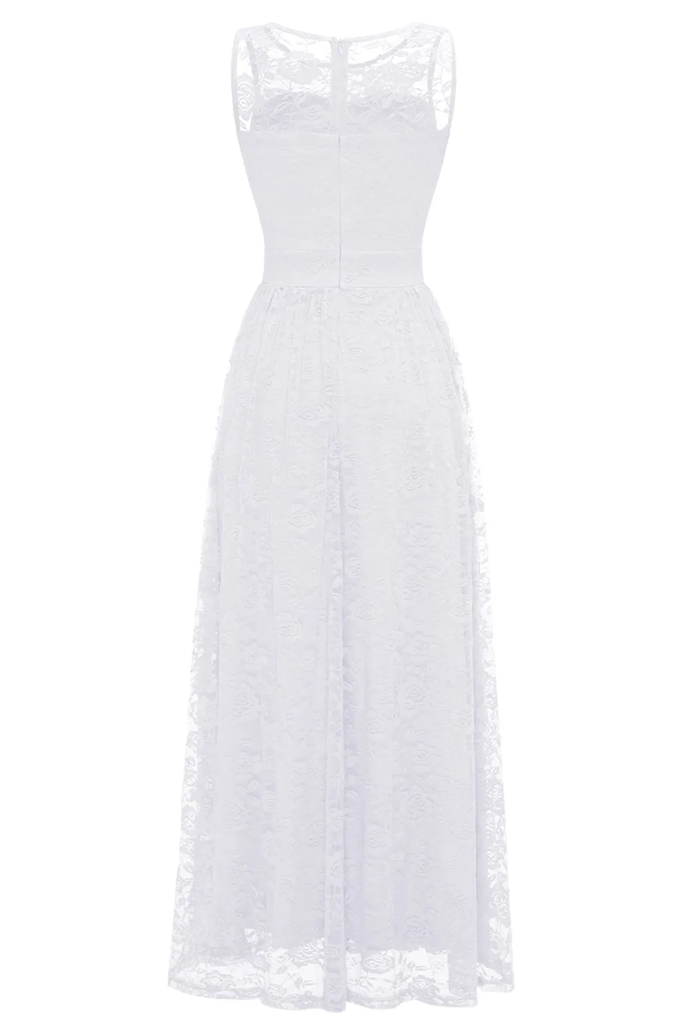 White Long Lace Formal Dress sold by Zapaka product image thumbnail 2