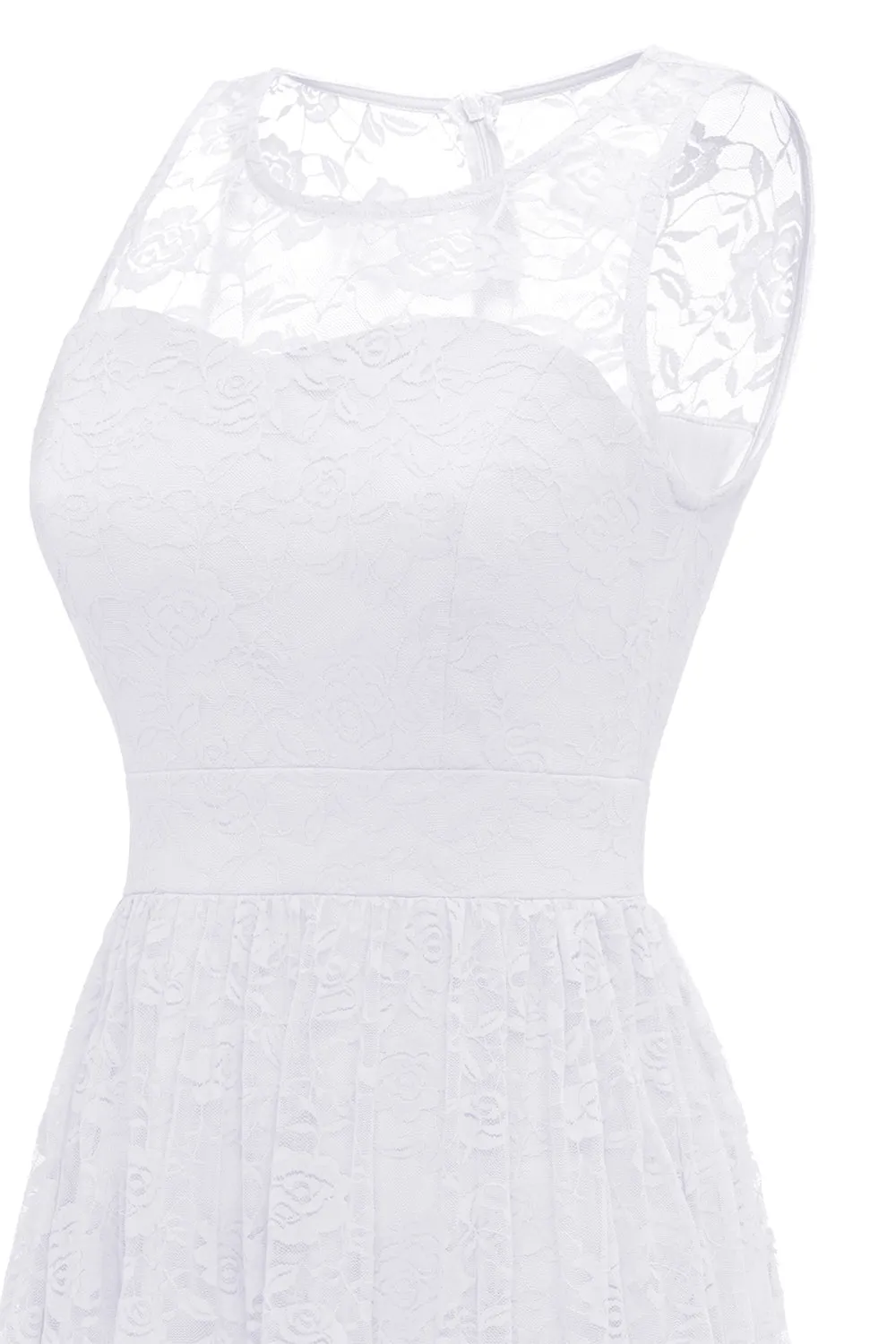 White Long Lace Formal Dress sold by Zapaka product image thumbnail 3