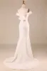 Simple Ivory Mermaid Lace-Up Back Long Wedding Dress sold by Zapaka