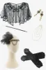 Royal Blue Plus Size 1920s Gatsby Dress with 20s Acessories Set sold by Zapaka