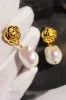 Shaped Pearl Rose Stud Earrings sold by Zapaka