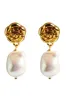 Shaped Pearl Rose Stud Earrings sold by Zapaka