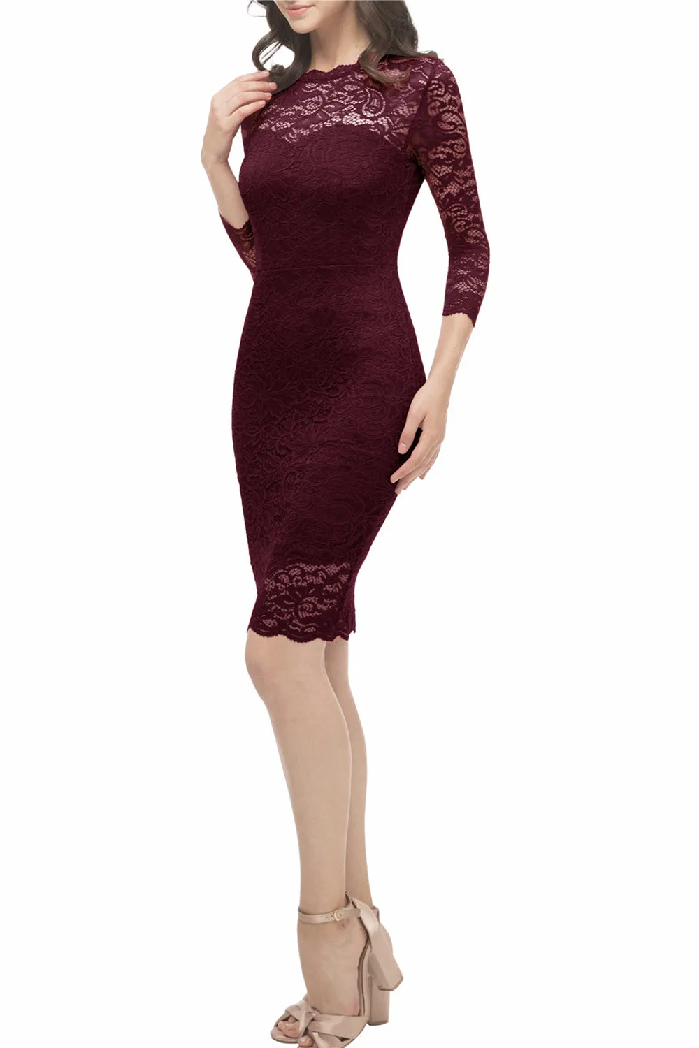 Bodycon Lace Dress with Sleeves sold by Zapaka product image thumbnail 4