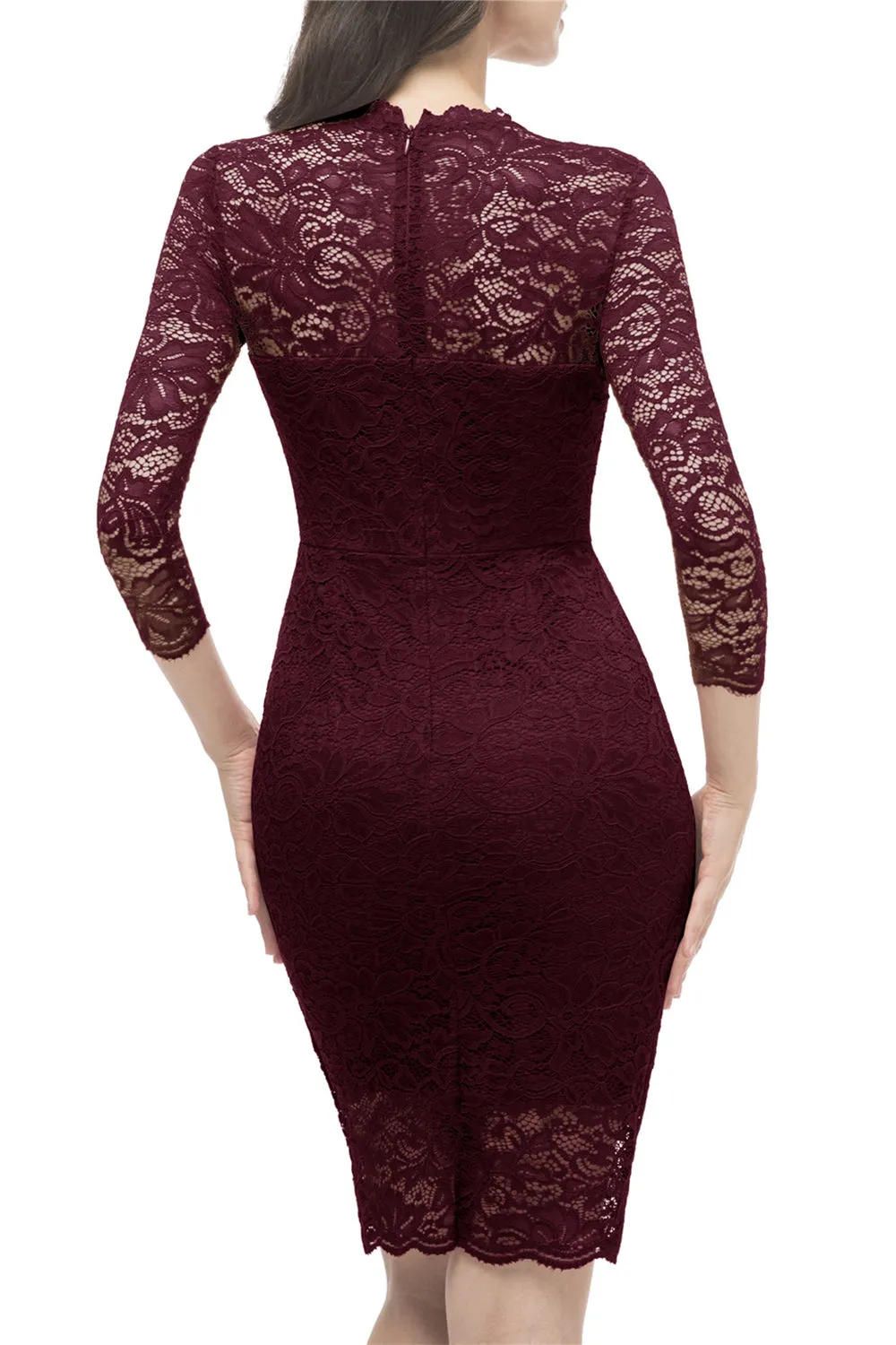 Bodycon Lace Dress with Sleeves sold by Zapaka product image thumbnail 2