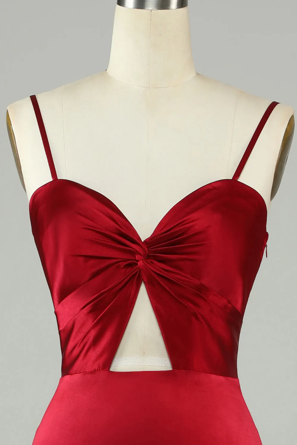 Hollow Out Burgundy Spaghetti Straps Bridesmaid Dress sold by Zapaka product image thumbnail 4