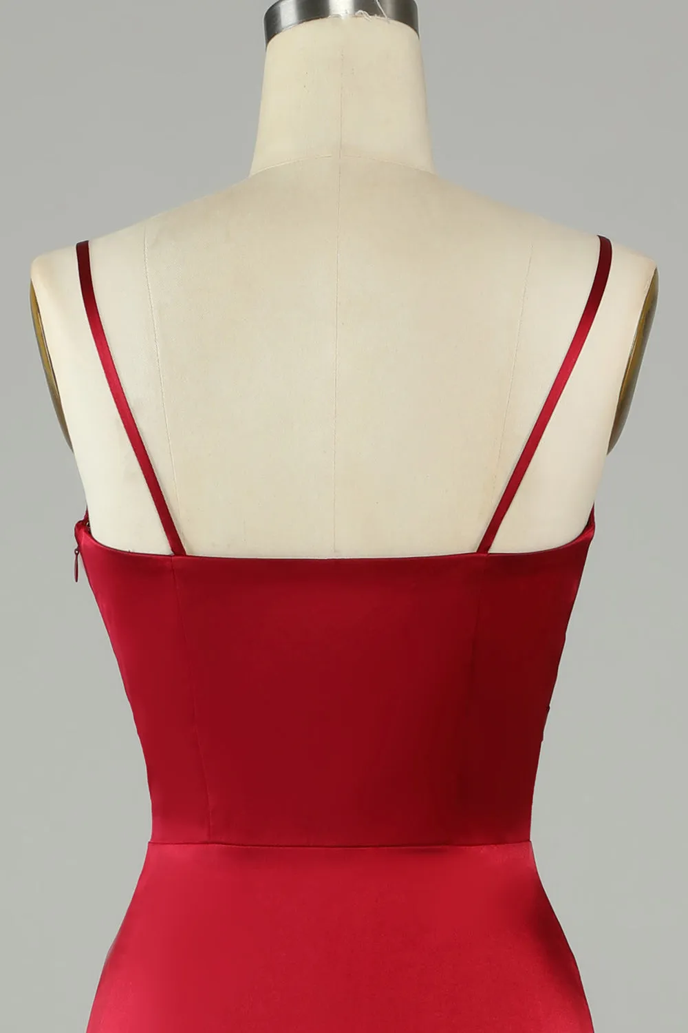 Hollow Out Burgundy Spaghetti Straps Bridesmaid Dress sold by Zapaka product image thumbnail 5