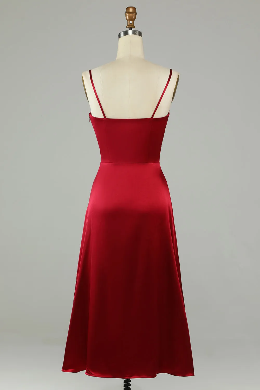 Hollow Out Burgundy Spaghetti Straps Bridesmaid Dress sold by Zapaka product image thumbnail 2
