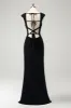 Black Blue Mermaid Cowl Neck Long Bridesmaid Dress sold by Zapaka