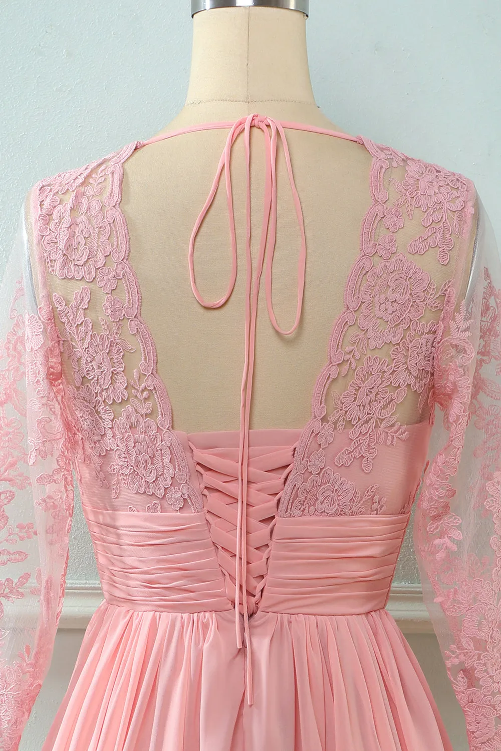 Long Sleeves Lace Short Party Dress sold by Zapaka product image thumbnail 4