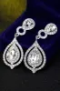 Bridal Wedding White Crystal Teardrop Pendant Earrings sold by Zapaka