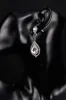 Bridal Wedding White Crystal Teardrop Pendant Earrings sold by Zapaka