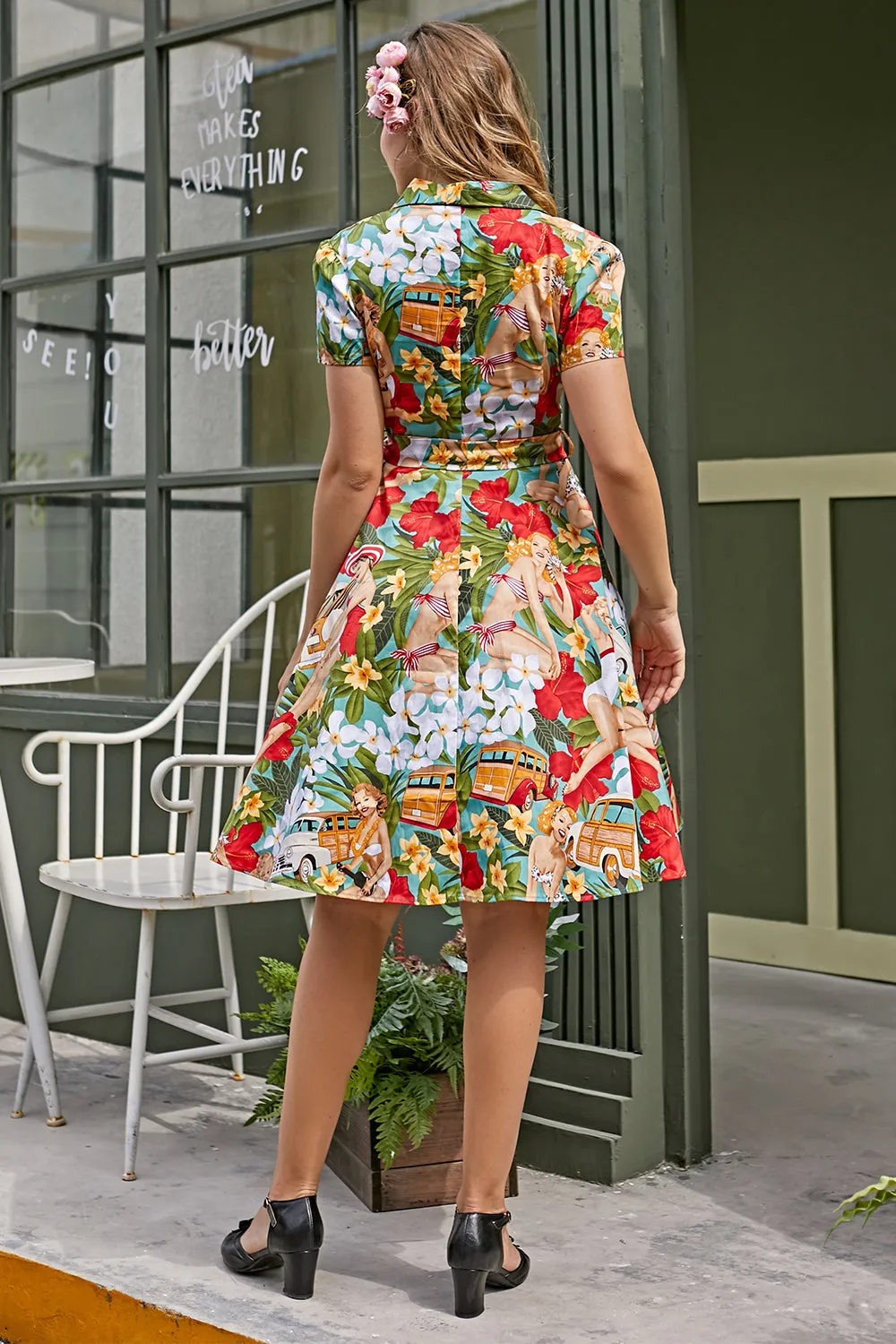 Vintage Print 1950s Swing Dress sold by Zapaka product image thumbnail 2