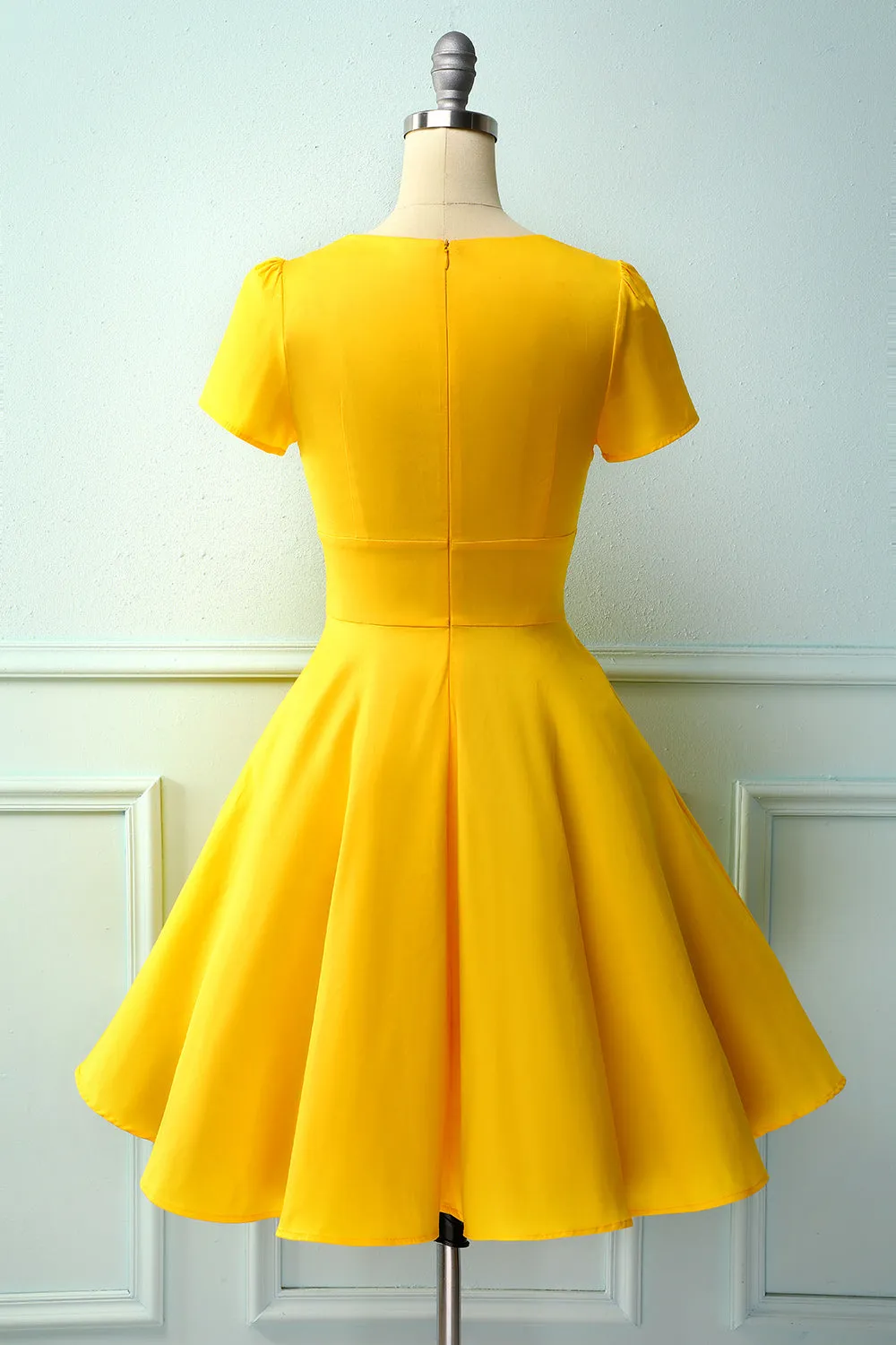 Swing 50s Dress with Short Sleeves(BELT IS NOT INCLUDED) sold by Zapaka product image thumbnail 2