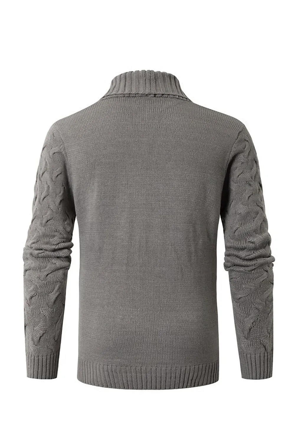 Grey Mens Casual Stand Collar Cardigan sold by Zapaka product image thumbnail 2