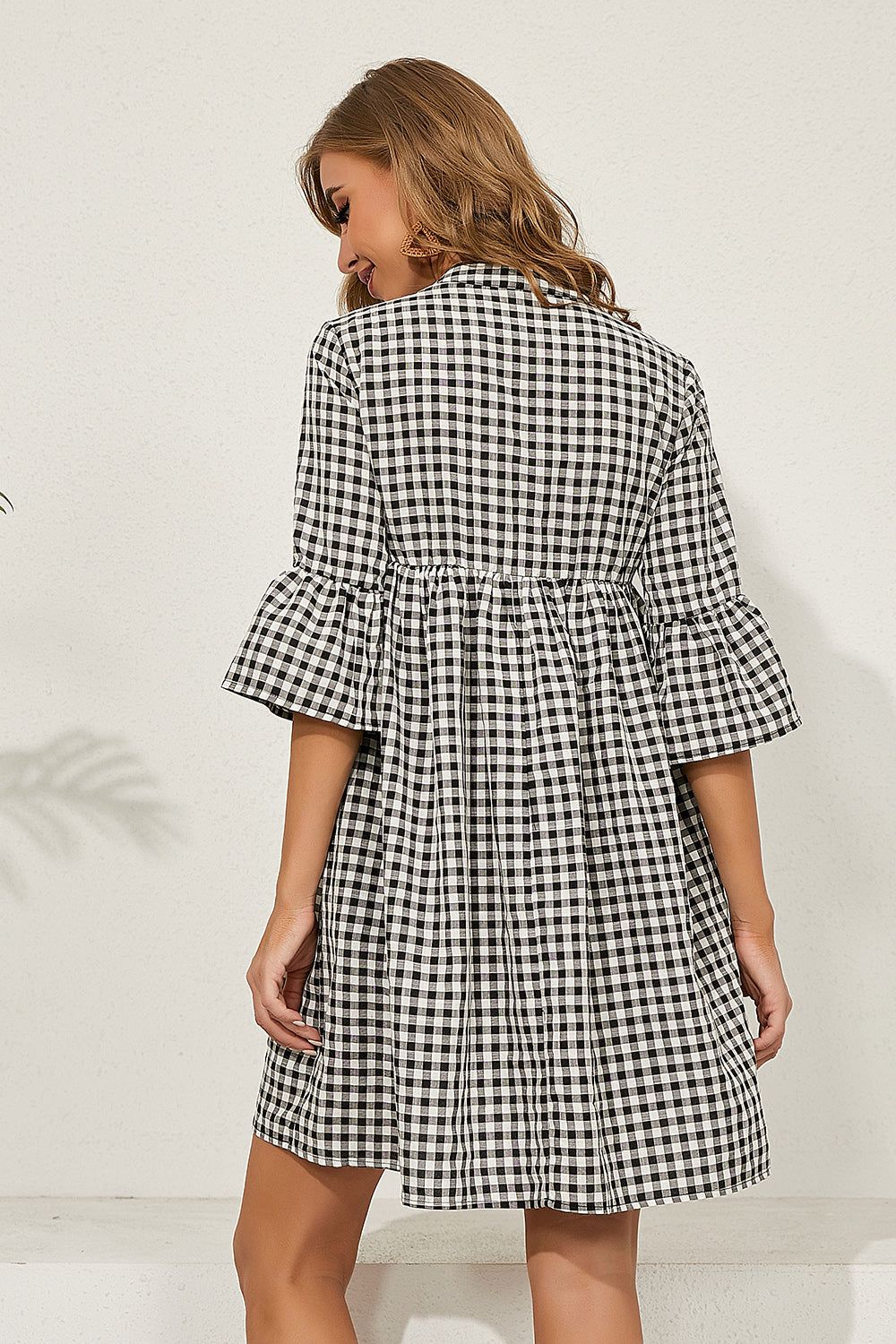 Plaid Short Summer Dress sold by Zapaka product image thumbnail 2