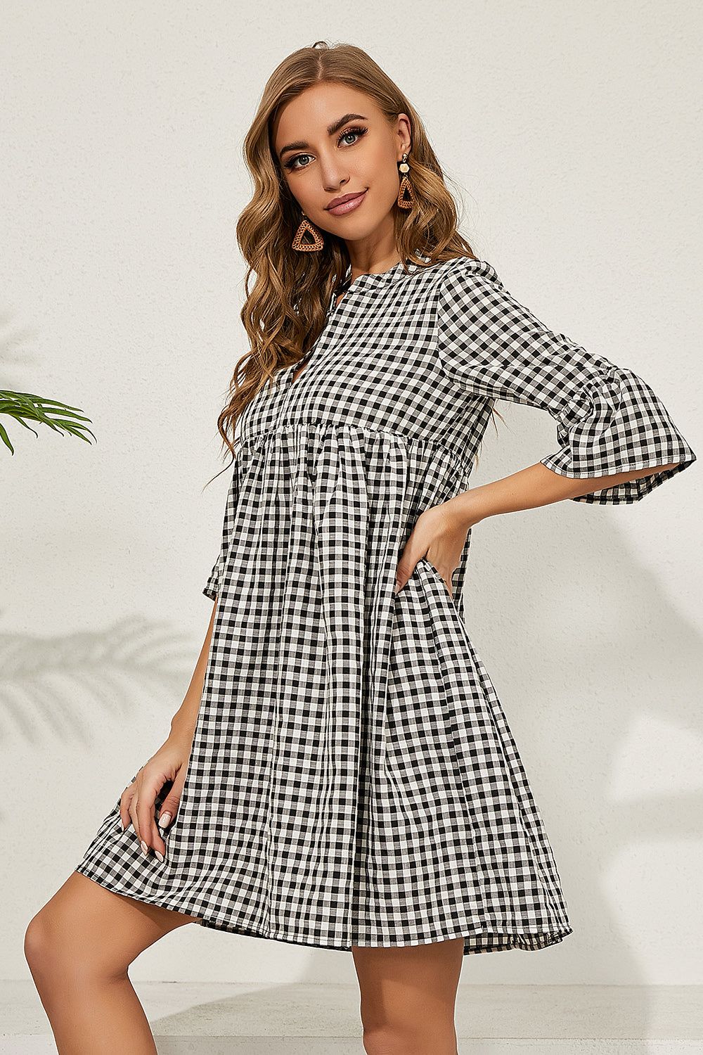 Plaid Short Summer Dress sold by Zapaka product image thumbnail 5