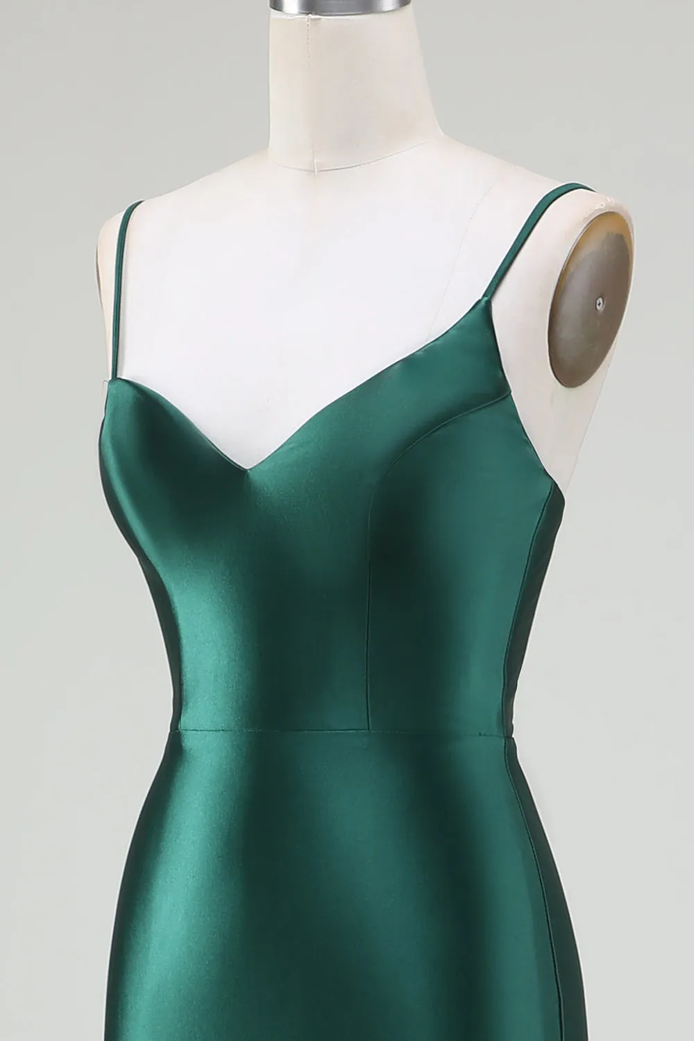 Dark Green Mermaid Spaghetti Straps Sweep Train Prom Dress sold by Zapaka product image thumbnail 5